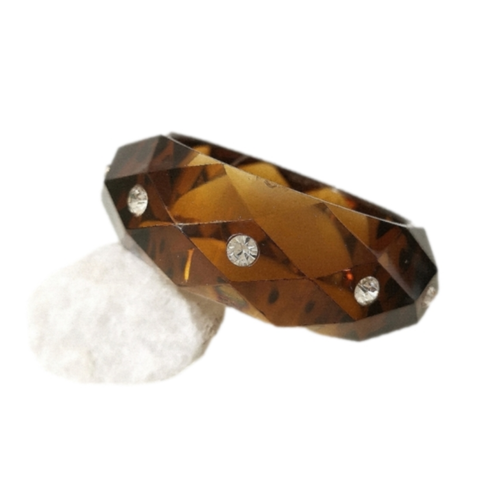 Nwt Amber tone and crystal chunky bangle bracelet